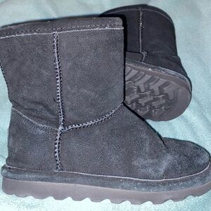 Kids Black Bearpaw Suede Boots